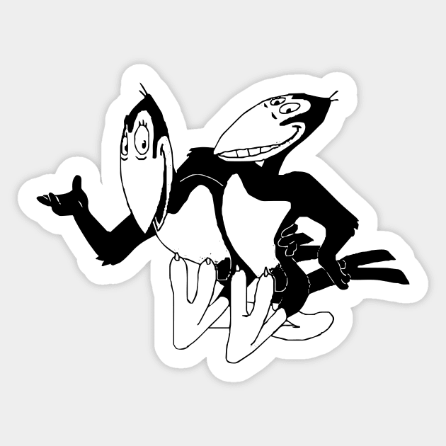 Heckle and Jeckle Sticker by kareemik